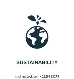 Sustainability icon. Monochrome simple Sustainability icon for templates, web design and infographics