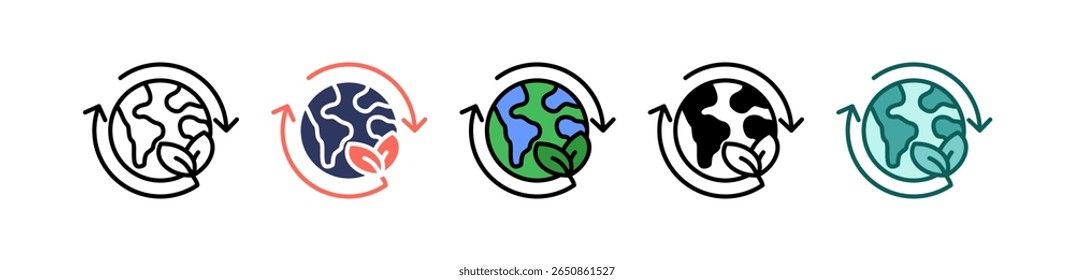 Icono de sostenibilidad Ilustración vectorial múltiple
