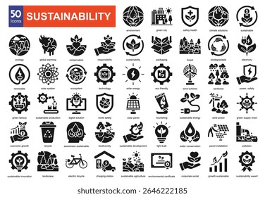 Sustainability icon  pack collection set   environment

