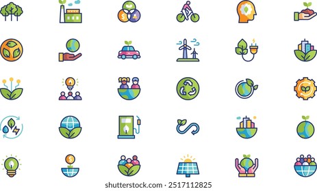 Sustainability icon pack High-Quality Vector Icons Collection with Editable Stroke. Ideal for Professional and Creative Projects.
