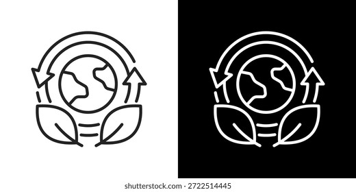 Conjunto de iconos de sostenibilidad. Diseño De Línea Limpia Con Versiones Claras Y Oscuras Para Un Uso Versátil