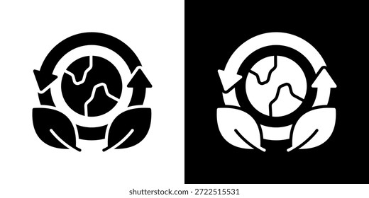 Sustainability Icon Set. Clean Line Design With Light And Dark Versions For Versatile Use