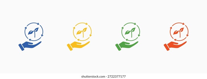 Conjunto de ícones de sustentabilidade Cor Coleção de estilos múltiplos