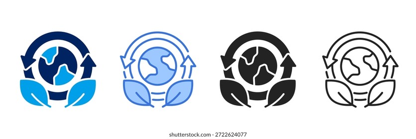 Ícone Sustentabilidade Defina Coleção De Estilos Diferentes.