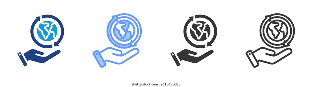 Sustainability icon set multiple style collection