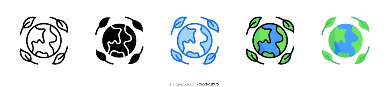 Sustainability Icon Set Multiple Style Collection