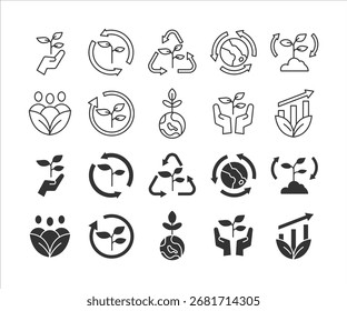 Sustainability icon vector set illustration