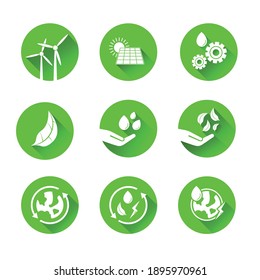 Sustainability icons and symbols set