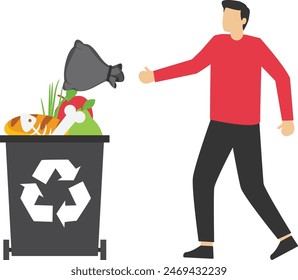 Sustainability illustration. Garbage sorting.Environmental protection.

