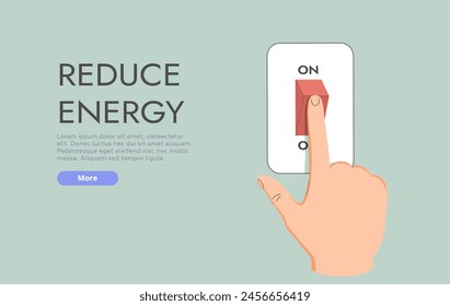 Sustainability illustration set. Characters reduce energy consumption at home, unplug appliances and use energy saving light bulb. Green electricity and power save concept. Vector illustration