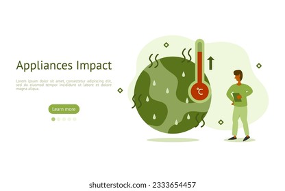 conjunto de ilustraciones de sostenibilidad. los caracteres vistos reportan a temperaturas globales más altas. concepto de calentamiento global. ilustración vectorial.