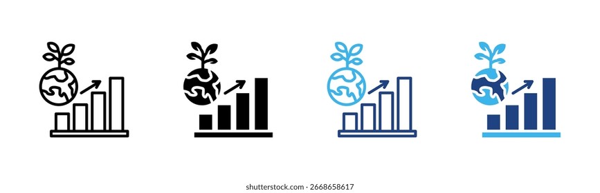 Nachhaltigkeitseffekt Symbol Set mehrere Stilkollektion
