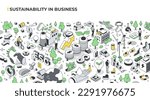 Sustainability isometric illustration. Depicts a business
