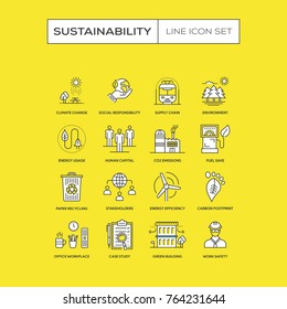 Sustainability Line Icons Set