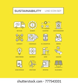 Sustainability Line Icons Set
