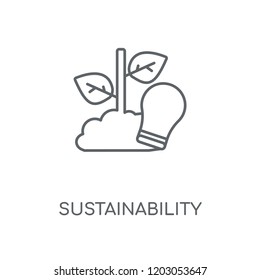 Sustainability linear icon. Sustainability concept stroke symbol design. Thin graphic elements vector illustration, outline pattern on a white background, eps 10.