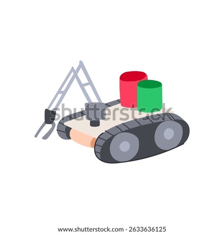 sustainability mini robot sorting trash cartoon. innovation efficiency, waste environment, smart ecofriendly sustainability mini robot sorting trash sign. isolated symbol vector illustration