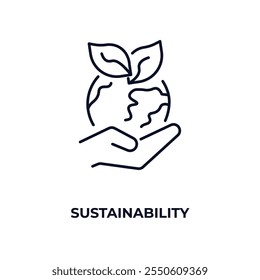sustainability outline icon. Linear vector from ecology concept. Thin line sustainability icon isolated on white background