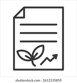 Sustainability Report Icon Vector Illustration Outline