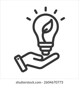 Sustainability Solution Outline Icon Vector Illustration
