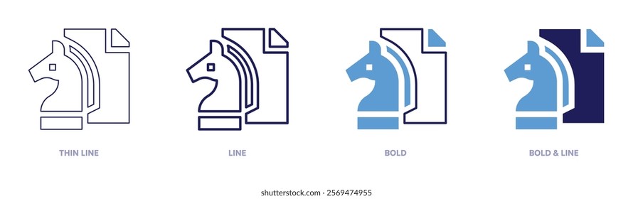 Sustainability strategy icon in 4 different styles. Thin Line, Line, Bold, and Bold Line. Duotone style. Editable stroke.