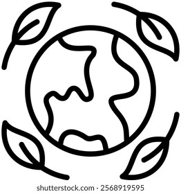 Sustainability Vector Lineal Icon On White Background.