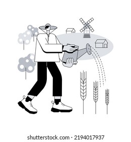 Sustainable Agriculture Abstract Concept Vector Illustration. Farming Process, Sustainable Food System, Ecology Oriented Growing, Natural Resources, Soil Regeneration, Watering Abstract Metaphor.