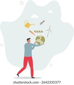 Agricultura sustentável e ecologicamente responsável, crescimento lento dos alimentos. vida de caráter .
