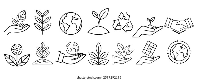 Sustainable Agriculture Environmental Protection Icons