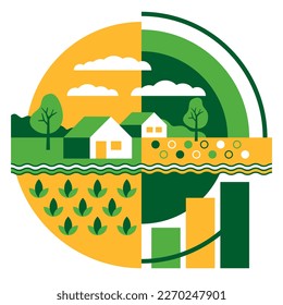 Sustainable Agriculture - Land Management. Conservation initiatives of land use poster