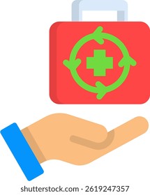 Sustainable Aid Icon Flat Vector Illustration