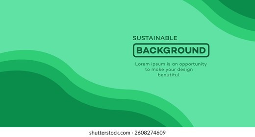 Sustainable background, save environment. Green energy planet illustration shows windmills, solar panels, and building symbols representing sustainable development in ecology concept. 