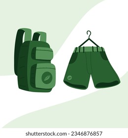 Sustainable bag and short with green leaves