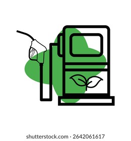 Sustainable Biofuel Pump with Leaf Symbol