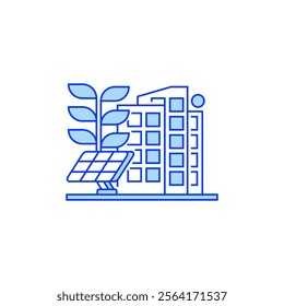 Sustainable Building Line Icon. linear style sign for mobile concept and web design. Outline vector icon.