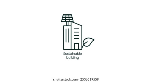 Sustainable Building Vector Icon for Eco-Conscious Architecture