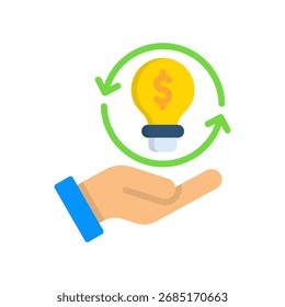 Sustainable Business Icon Flat Vector Illustration