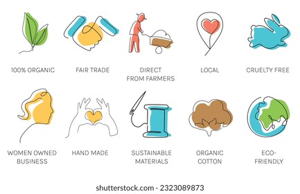Sustainable business icon vector in one line