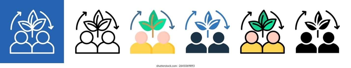 Sustainable Business multiple icon style vector illustration
