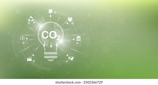 Sustainable business on networked connection vector illustration on green background. ESG icon concept .Environmental,Social and Corporate Government.	