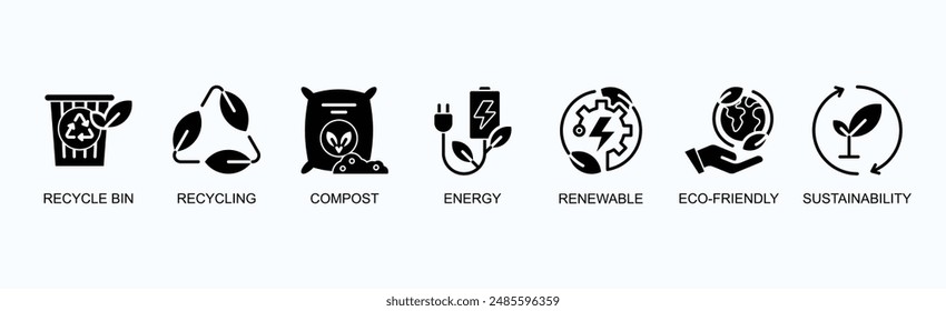 Sustainable Business Practices Banner Web Icon Vector Illustration Concept With Recycle Bin, Recycling, Compost, Energy, Renewable, Eco Friendly, Sustainability