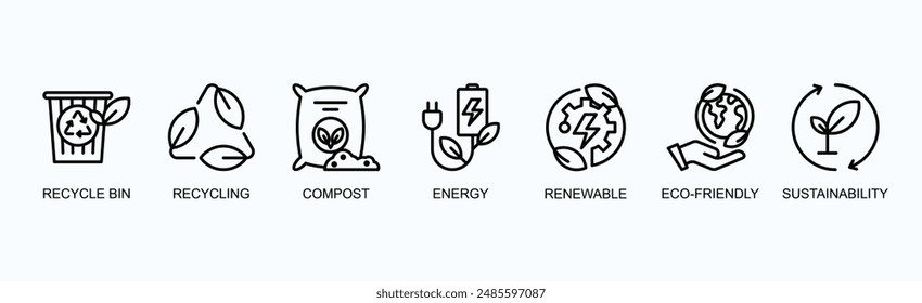 Sustainable Business Practices Banner Web Icon Vector Illustration Concept With Recycle Bin, Recycling, Compost, Energy, Renewable, Eco Friendly, Sustainability