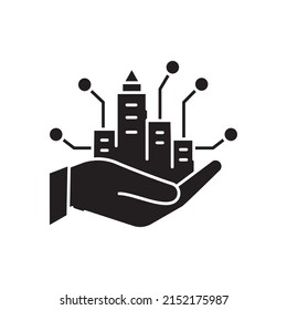 Sustainable Cities And Communities Color Icon. Creating Career And Business Opportunities, Safe And Affordable Housing Corporate Social Responsibility. Sustainable Development Goals