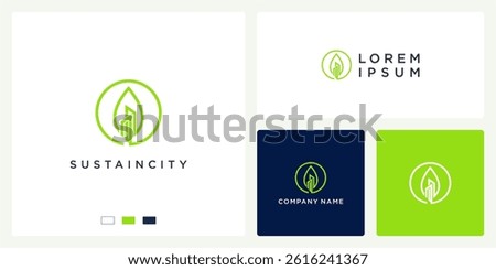 Sustainable city logo design template