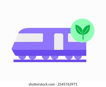 Sustainable Commuting illustration. Sustainable workplace icon illustration. Sustainable Transportation Vehicle Icon. 