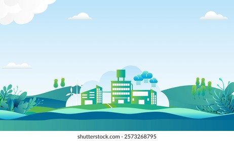 Sustainable Corporation Development, CO2 reduction, Zero Emission Concept, Environment and using Clean Green Energy, Industry