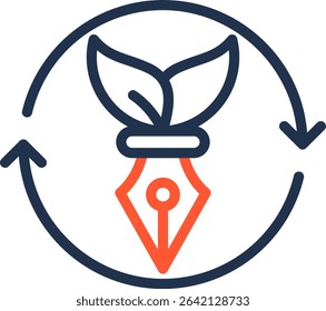 Sustainable Design Icon Color Line Vector Illustration