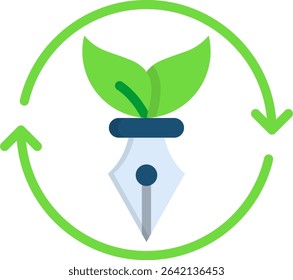 Sustainable Design Icon Flat Vector Illustration