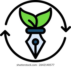 Sustainable Design Icon Lineal Color Vector Illustration