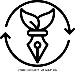 Sustainable Design Icon Outline Vector Illustration